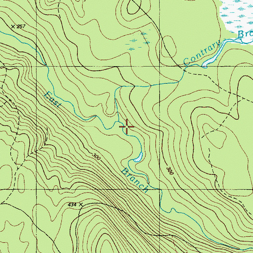 Topographic Map of Contrary Brook, ME