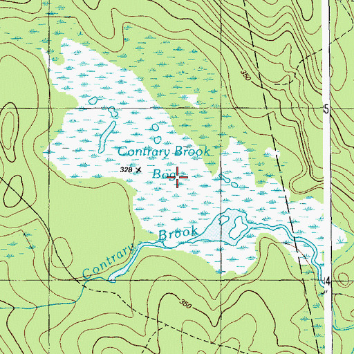 Topographic Map of Contrary Brook Bog, ME