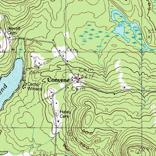 Topographic Map of Convene, ME