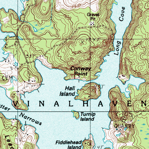 Topographic Map of Conway Point, ME