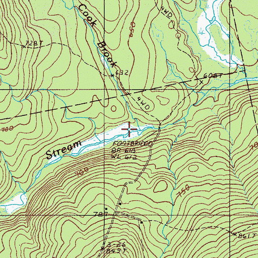 Topographic Map of Cook Brook, ME