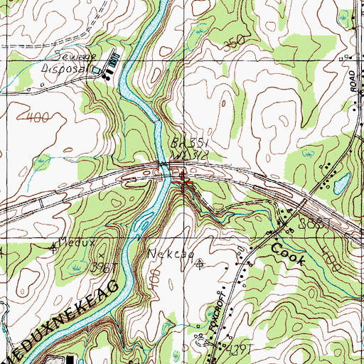 Topographic Map of Cook Brook, ME