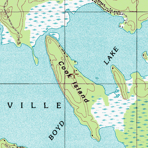 Topographic Map of Cook Island, ME