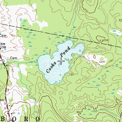 Topographic Map of Cooks Pond, ME