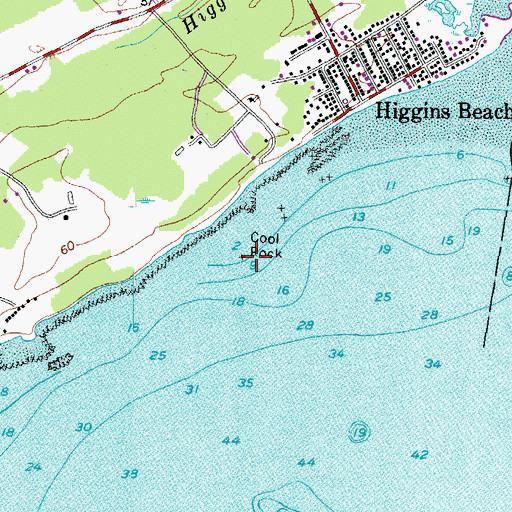 Topographic Map of Cool Rock, ME