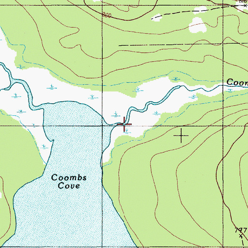 Topographic Map of Coombs Brook, ME