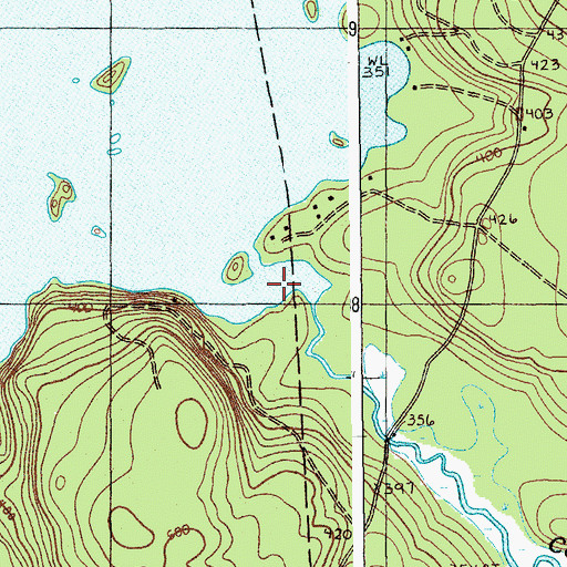 Topographic Map of Coombs Brook, ME