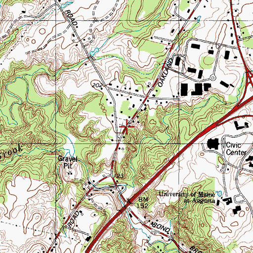 Topographic Map of Coombs Cemetery, ME