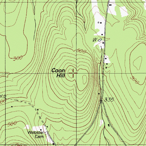 Topographic Map of Coon Hill, ME