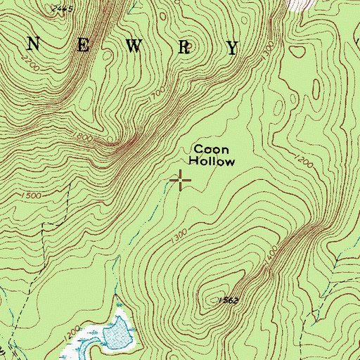 Topographic Map of Coon Hollow, ME