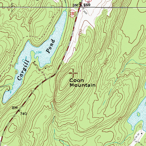 Topographic Map of Coon Mountain, ME