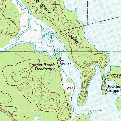 Topographic Map of Cooper Brook, ME