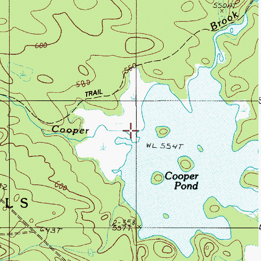 Topographic Map of Cooper Brook, ME