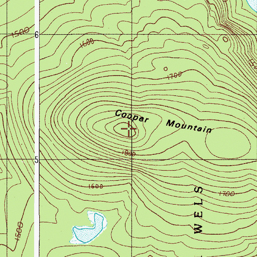 Topographic Map of Cooper Mountain, ME