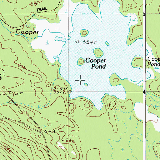 Topographic Map of Cooper Pond, ME