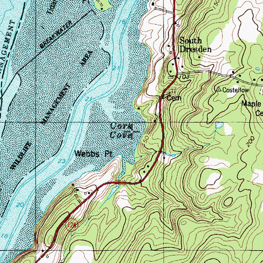 Topographic Map of Cork Cove, ME