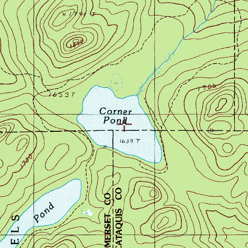 Topographic Map of Corner Pond, ME