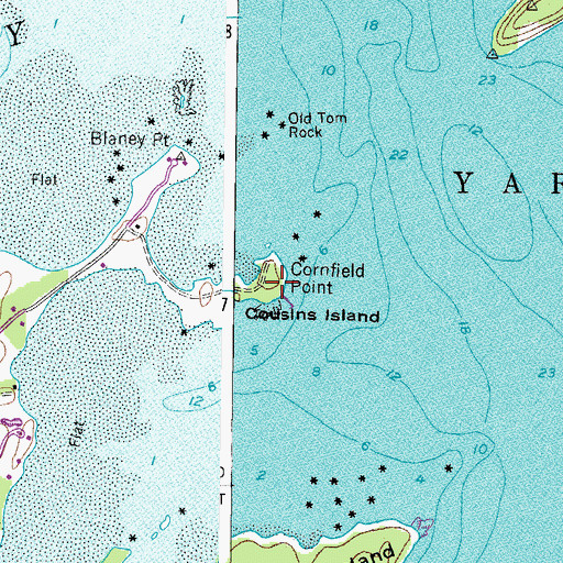 Topographic Map of Cornfield Point, ME