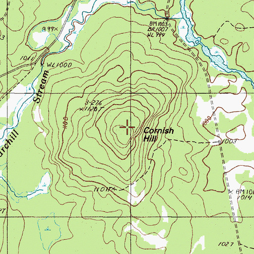 Topographic Map of Cornish Hill, ME