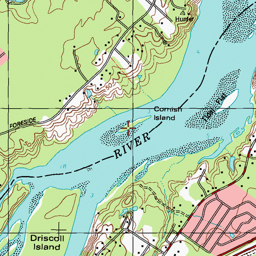 Topographic Map of Cornish Island, ME
