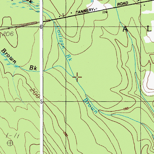 Topographic Map of Costigan Brook, ME