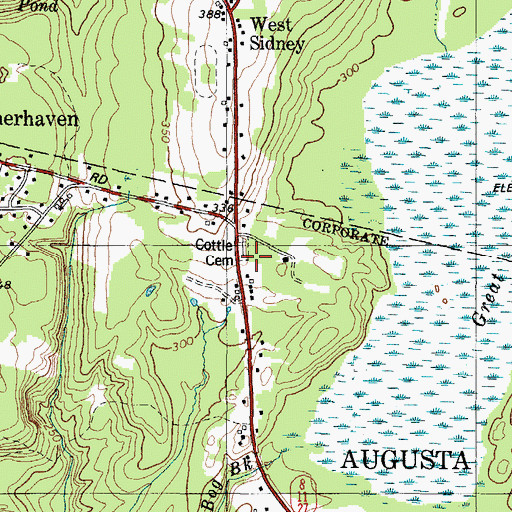 Topographic Map of Cottle Cemetery, ME