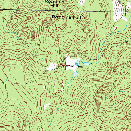 Topographic Map of Cotton Cemetery, ME