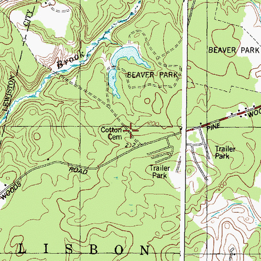 Topographic Map of Cotton Cemetery, ME