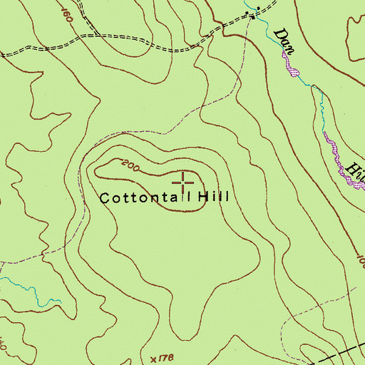 Topographic Map of Cottontail Hill, ME