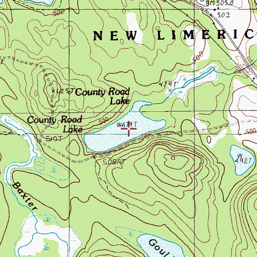 Topographic Map of County Road Lake, ME