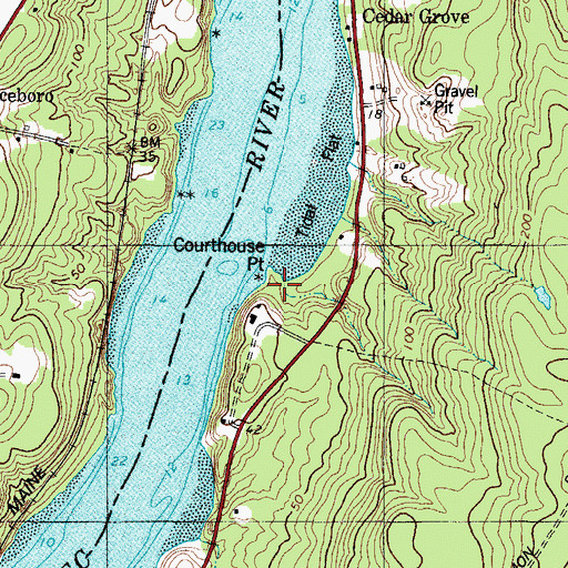 Topographic Map of Courthouse Point, ME