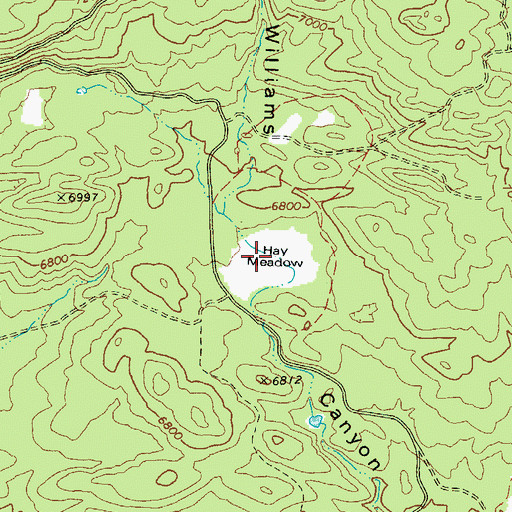 Topographic Map of Hay Meadow, AZ