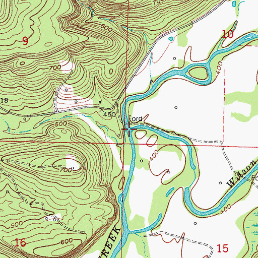 Topographic Map of Wilson Creek, AR