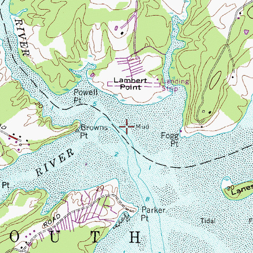 Topographic Map of Cousins River, ME