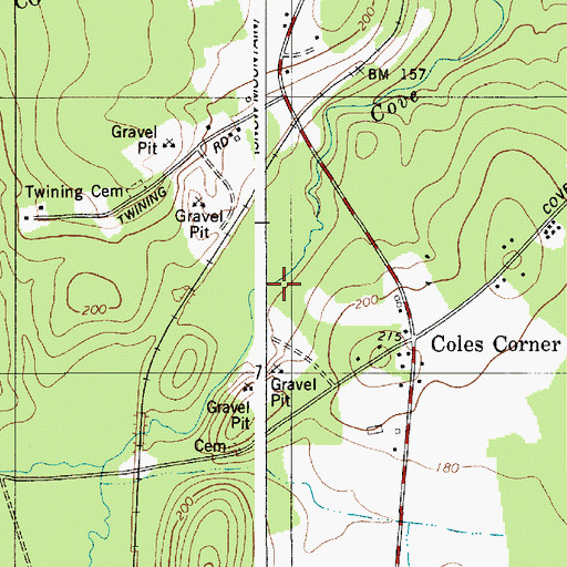 Topographic Map of Cove Brook, ME
