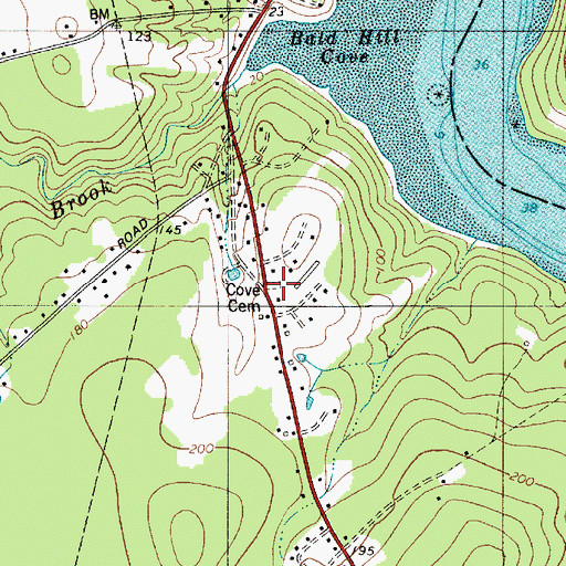 Topographic Map of Cove Cemetery, ME