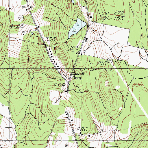 Topographic Map of Covell Cemetery, ME