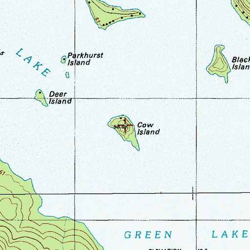 Topographic Map of Cow Island, ME