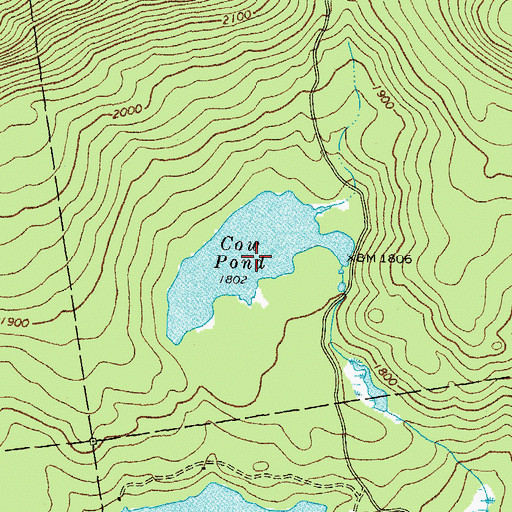 Topographic Map of Cow Pond, ME
