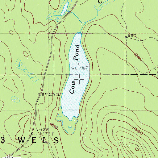 Topographic Map of Cow Pond, ME