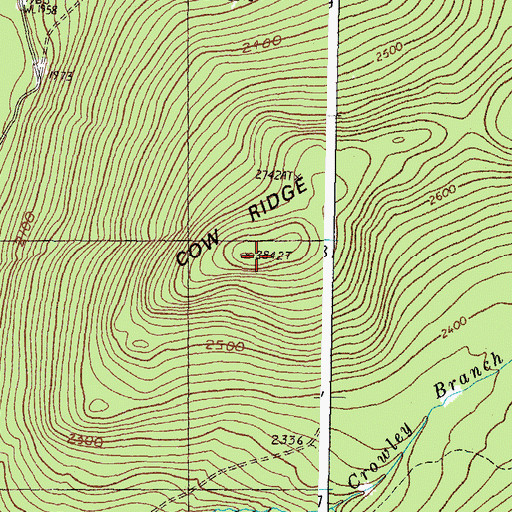 Topographic Map of Cow Ridge, ME