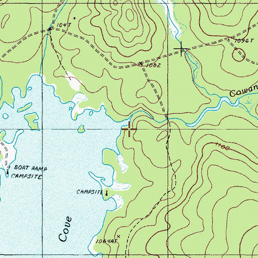 Topographic Map of Cowan Brook, ME