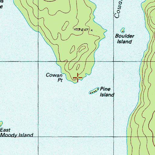 Topographic Map of Cowan Point, ME