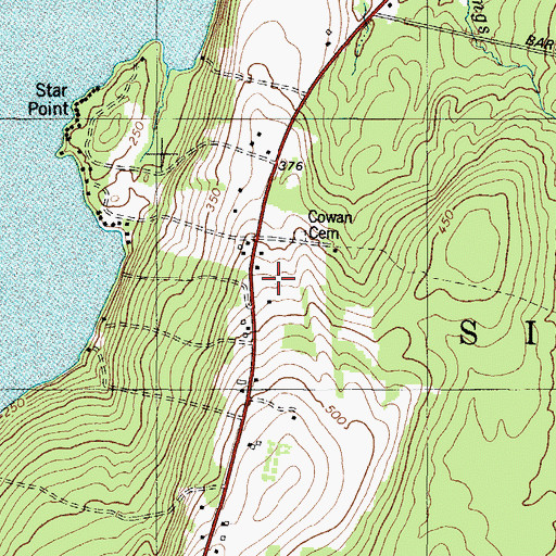 Topographic Map of Cowan School, ME
