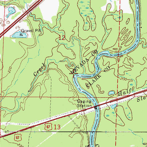 Topographic Map of Wilson Creek, AR