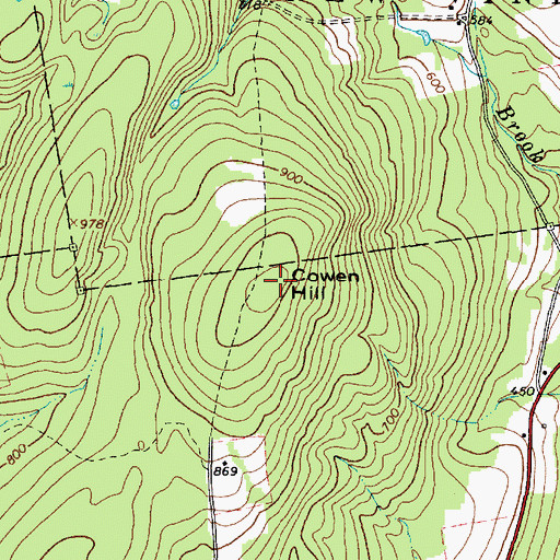 Topographic Map of Cowen Hill, ME