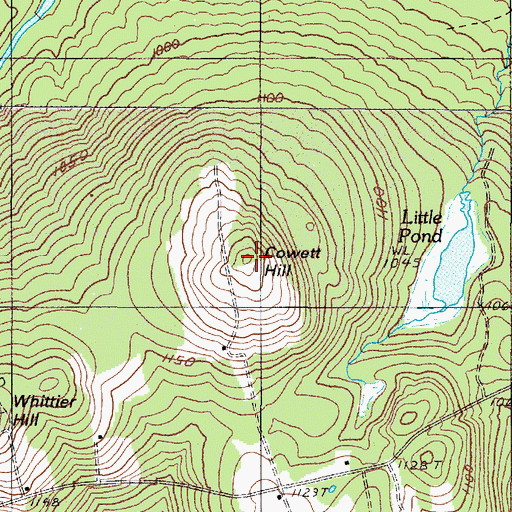 Topographic Map of Cowett Hill, ME