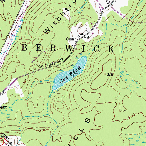 Topographic Map of Cox Pond, ME
