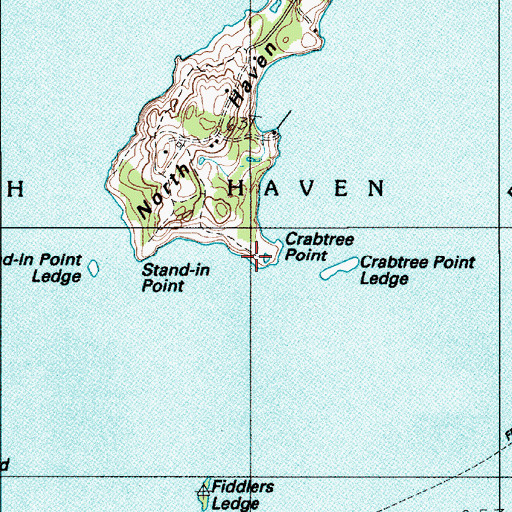Topographic Map of Crabtree Point, ME