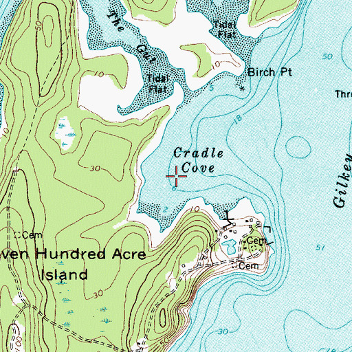 Topographic Map of Cradle Cove, ME